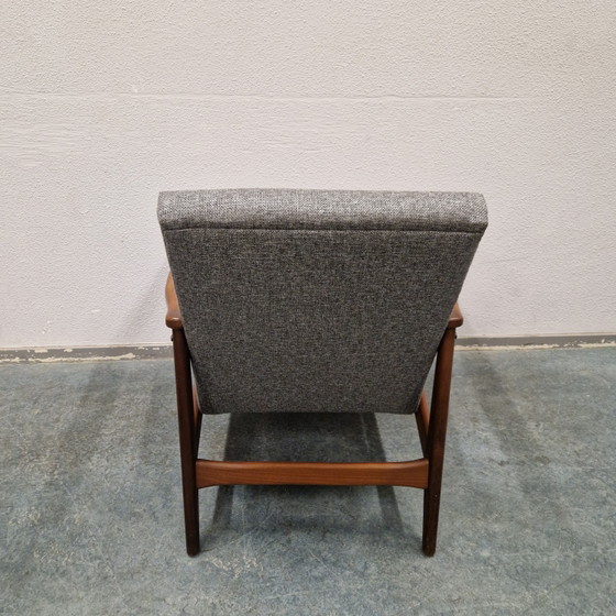 Fauteuil Vintage Easy Chair Récemment Retapissé Fauteuil Danois Années 60 – Textile, Wood (photo 6 of 12)