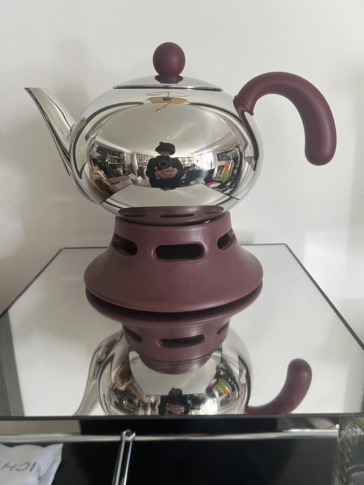 Théière Alessie AGATA AM2SET avec chauffe-théière en terre cuite