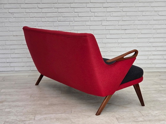 Image 1 of Sofá de dos plazas, diseño danés de Ch. F. Brodersen, década de 1960, retapizado.