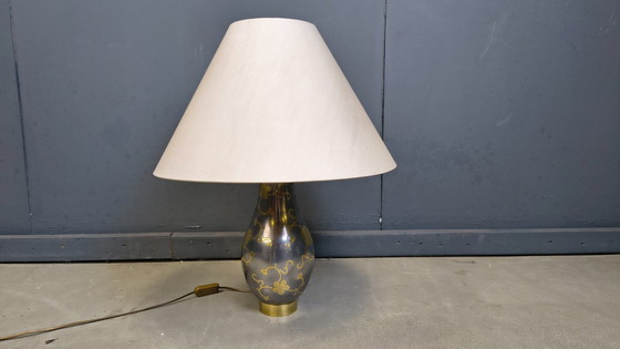 Image 1 of Lampada da tavolo vintage in peltro, anni '70