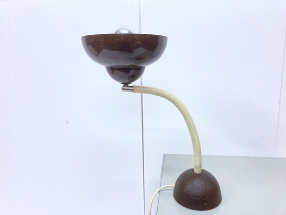 Image 1 of Temde Type 21 tafellamp in bruin jaren 70 design