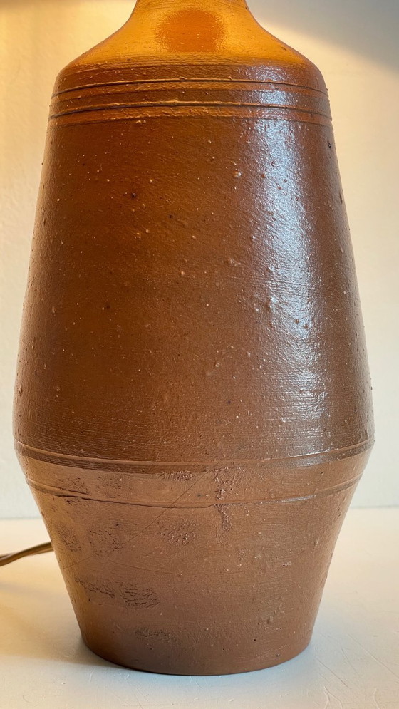Image 1 of Vintage Portuguese glazed stoneware handcrafted lamp