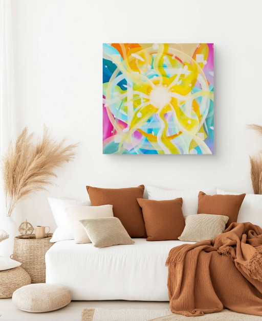 Peinture acrylique « Solaris » 100x100cm