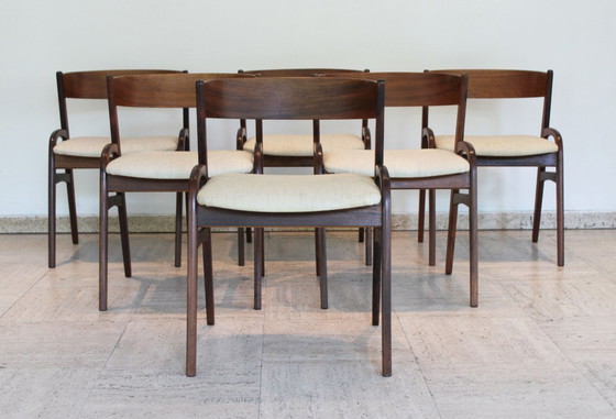 Image 1 of Set aus sechs skandinavischen Palisanderstühlen, Dänemark, 60er Jahre.