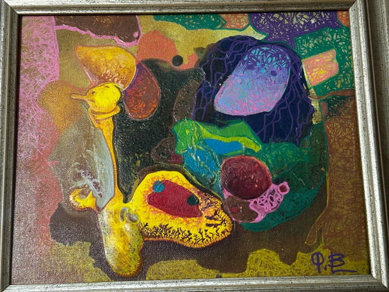 Bernard Ledain (1944–2024) – Abstract Mixed Media Painting on Canvas – 24 × 30 cm – Paintings & Drawings (photo 2 of 15)