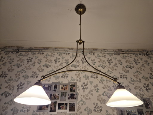 Lámpara colgante clásica de latón de Berlín – hanglampen, Glass, Brass