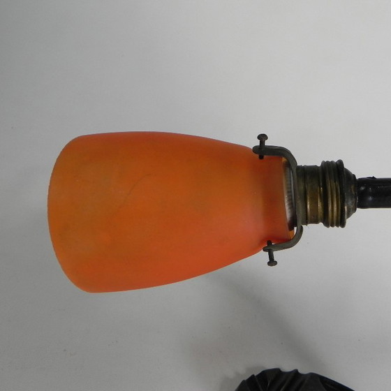 Image 1 of Lampada da scrivania ERPE con paralume in vetro arancione, anni '30