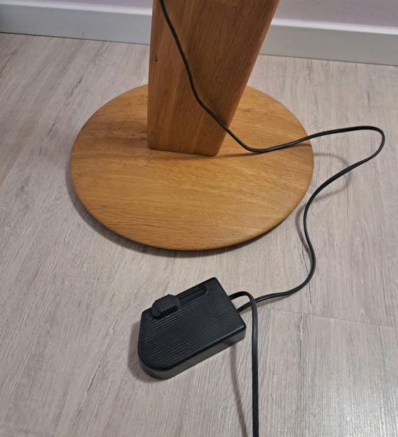 DOMUS 6703 – Zeldzame verstelbare eikenhouten vloerlamp | Vintage Duits design – Vloerlampen, Paper, Wood (photo 11 of 14)