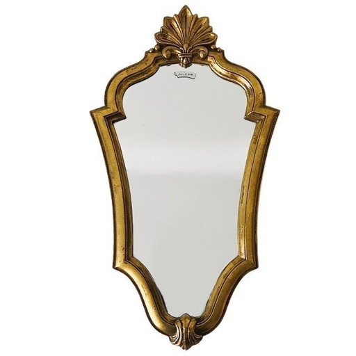 Vintage barok mid-century gouden kuifspiegel bladgoud 1950's