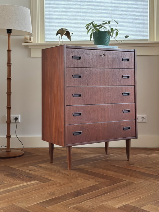 Commode vintage en bois de teck danois, années 50/60/70 – ladekasten, Wood