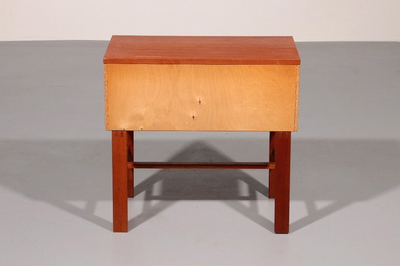 Image 1 of Cassettiera vintage in teak con maniglie in pelle di Fröseke Nybrofabrik