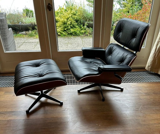Vitra Eames Lounge Chair plus Ottoman WH:L – fauteuils, Leather, Wood