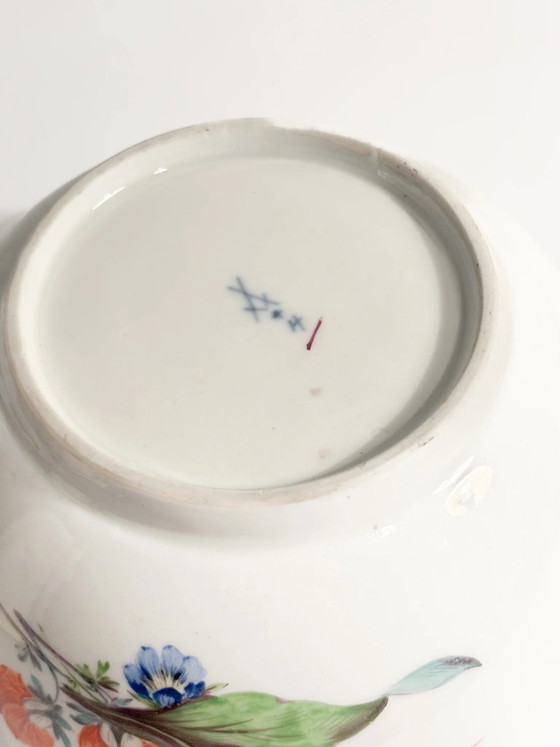 Bol en porcelaine de Meissen peint à la main, orné de fleurs, début du XXe siècle – Objets déco (photo 7 of 7)