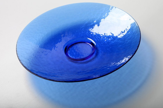Image 1 of Mid-Century Murano Glass Plate: Cobalt Blue Guido Ferro Centerpiece