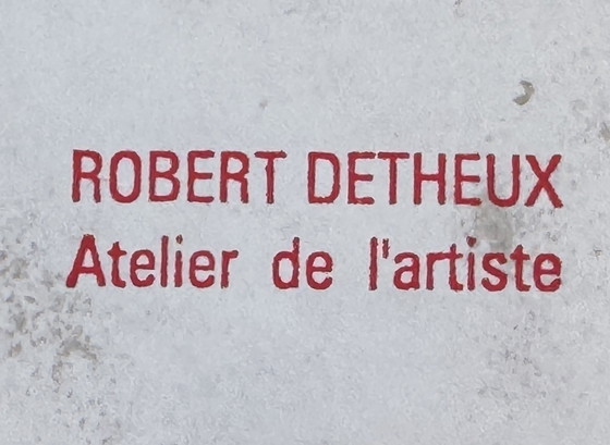 Image 1 of Robert Detheux- Wunderschönes surrealistisches Gemälde mit Katze