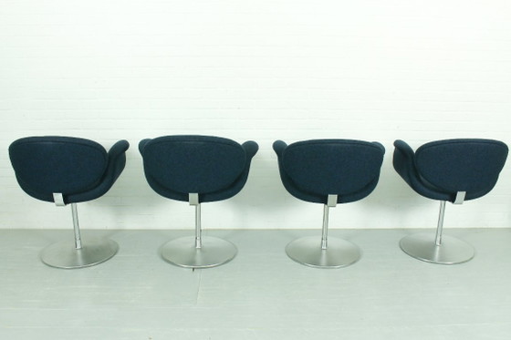Image 1 of Juego de 4 sillas de comedor giratorias Little Tulip de Pierre Paulin para Artifort, 1965.