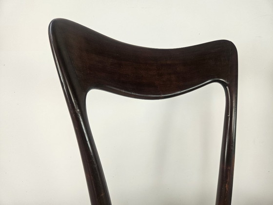 Zes Art Deco-stoelen toegeschreven aan Carlo Rava, jaren 1950 – Eetkamerstoelen, Textile, Wood (photo 7 of 13)
