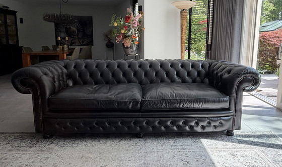 Image 1 of Originale inglese Springvale Chesterfield, modello Bristol Springvale, nero, 3,5 posti