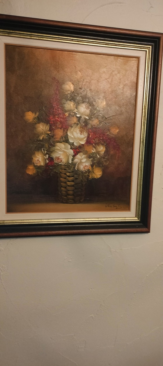 Image 1 of Nature morte peinte par l'artiste néerlandais Willem Van Es (1904-1976)