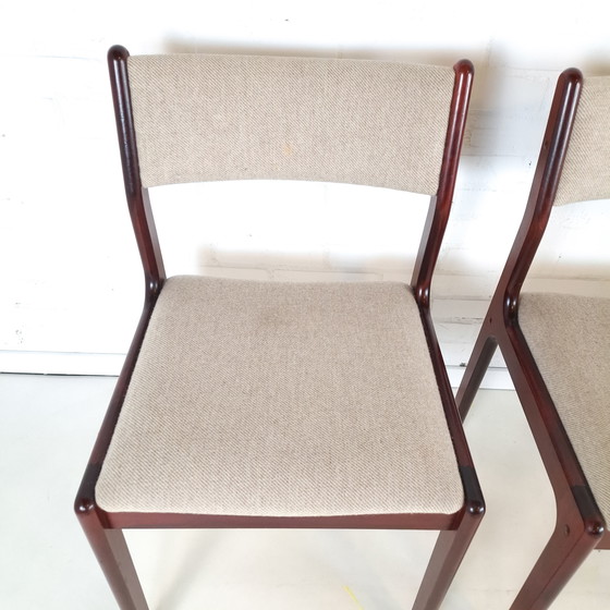 Image 1 of 4x vintage Danish design chair Findahl wood/textile