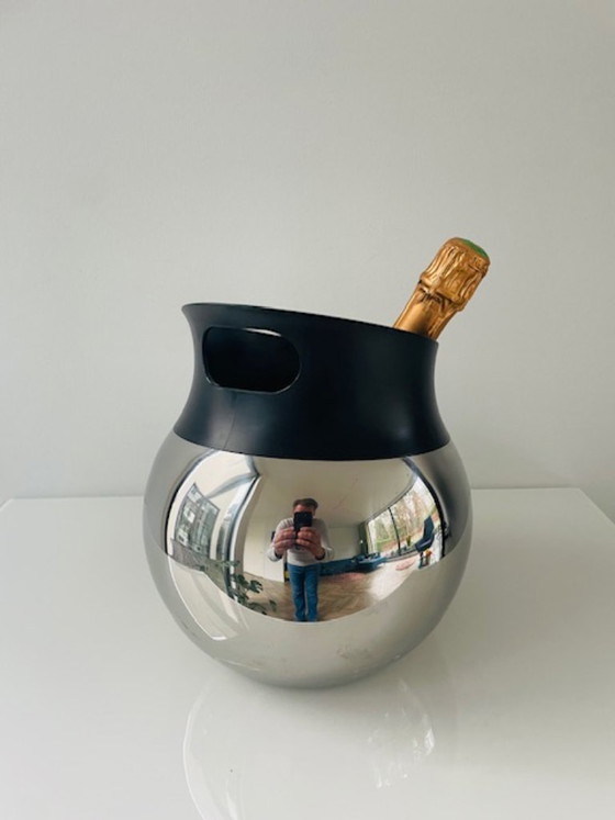 BergHOFF Zeno wijn- en champagnekoeler, RVS design, Tafelaccessoires, Kunststof, Roestvrij staal, Zwart (foto 8 van 14)