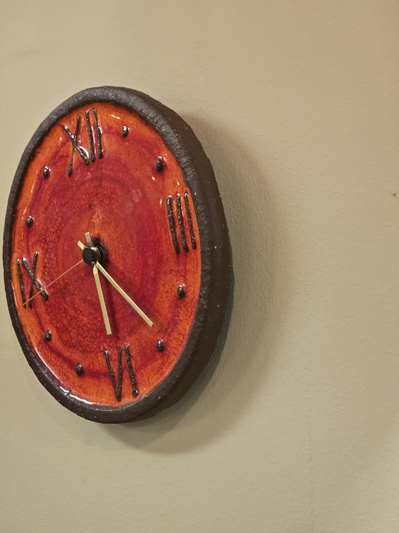 Vintage Krösselbach Ceramic Wall Clock Ceramic Clock (photo 4 of 9)
