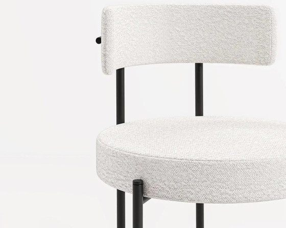 Iron and Bouclé Fabric Dining Chairs 50x50x84 – Textile (photo 5 of 5)