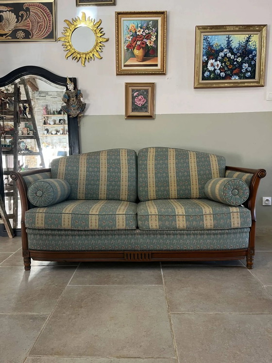 Divano vintage stile Luigi XVI – verde salvia – spirito cottage inglese – Divani 3 posti, Wood, Art Nouveau (photo 15 of 15)