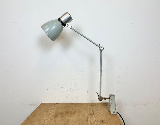 Image 1 of Lampe de table industrielle grise d'Elektrosvit, années 1970