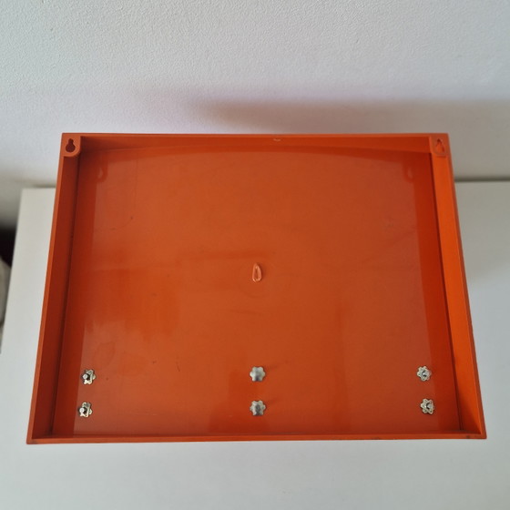 Image 1 of Oranje wandplank met kapstok spaceage jaren 70 