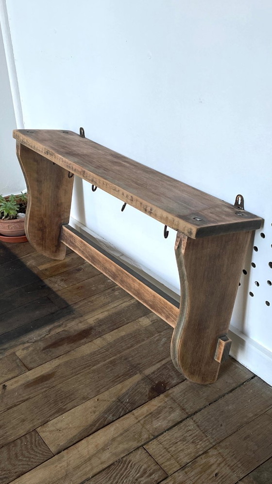 Mensola vintage con 5 ganci, in legno grezzo – Scaffali a muro, Metal (photo 16 of 33)