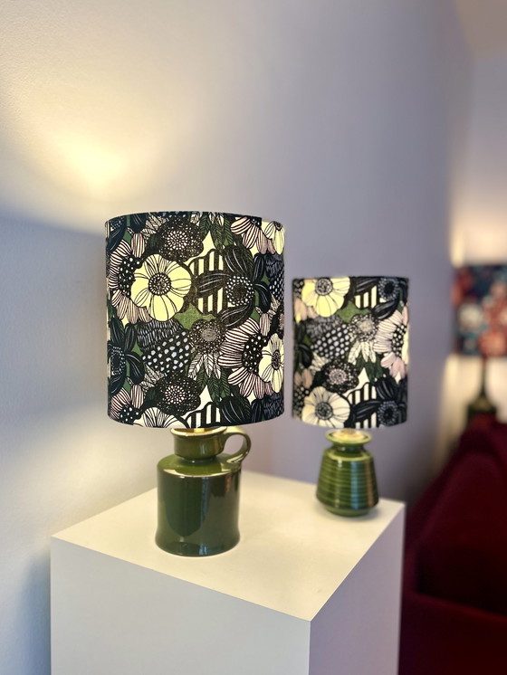 Image 1 of Modern, wireless lamp duo - upcycled from a vintage vase -