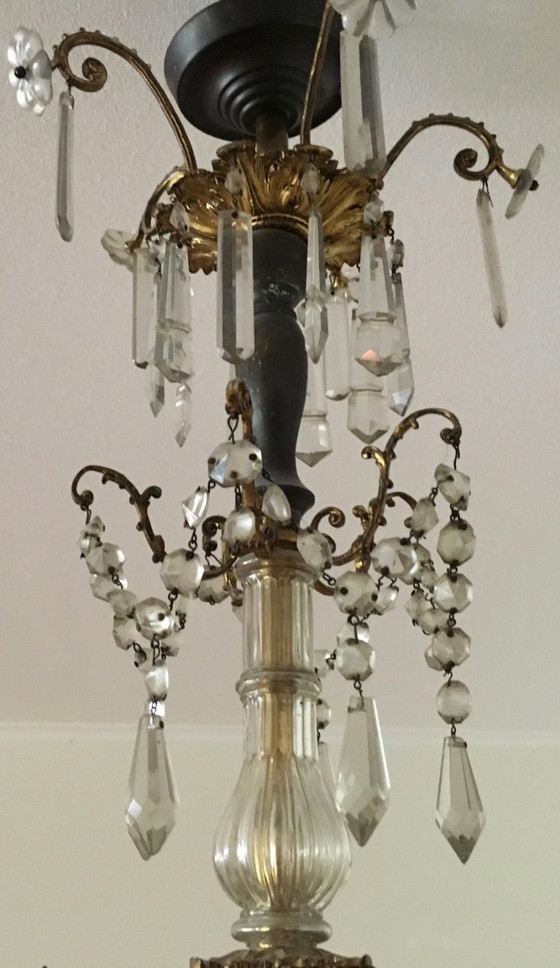 Image 1 of Lampadario antico a 5 luci, una vera rarità, risalente al periodo 1860-1870.