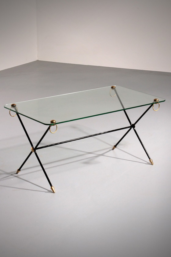 Image 1 of Jacques Adnet X-Base Coffee Table, 1960 Vintage Design
