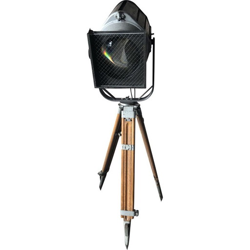 Vintage houten theaterlamp van Veb Narva, Duitsland