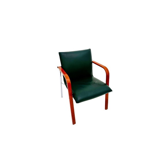 Walter Knoll armchair - wood & leather & chrome