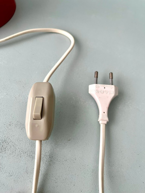 Image 1 of Norlys Lamp, postmodern, Denmark, vintage, 70s, 80s, red, Danish design light