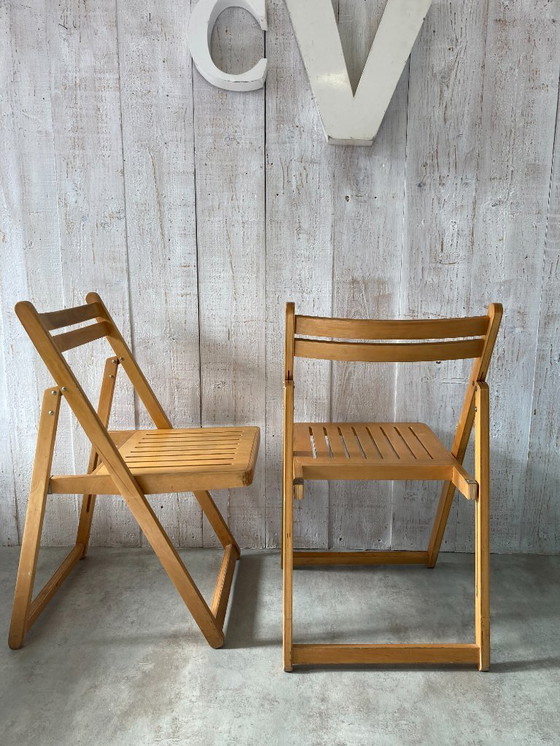 Image 1 of Paire de chaises pliantes vintage