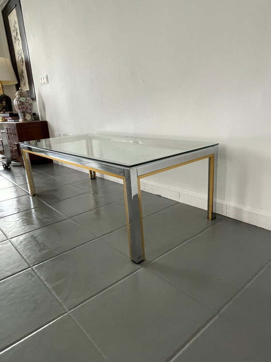 Image 1 of Romeo Rega coffee table in chrome and gold, Italy, 1970s