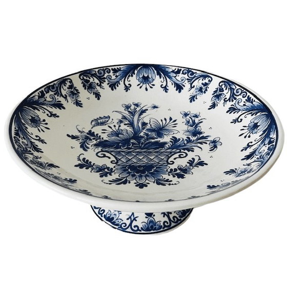 Image 1 of Portafrutta vintage blu Delft a piedi 't Delftse Huys, anni '80