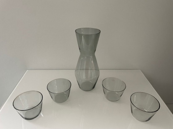 Image 1 of Deens design karaf met 4 glazen rookglas