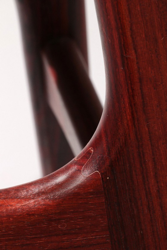 Image 1 of Tabouret de bar moderne danois en bois et cuir OD-61 par Erik Buch pour Oddense møbelfabrik, 1964