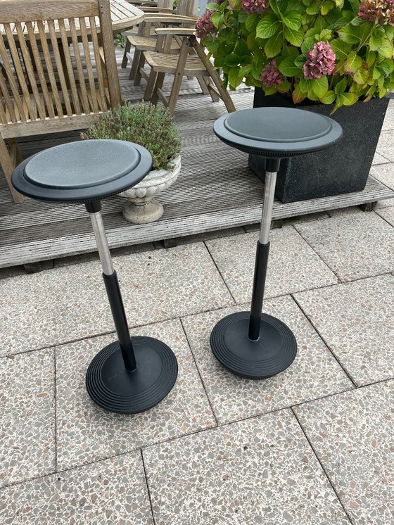 Image 1 of Prachtige Wilkhahn Stitz zit-sta kruk met leer 2 stuks