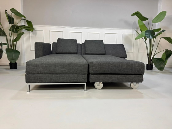 Image 1 of Brühl Fourtwo Sofa Stoff Couch Schlafsofa Grau + Hocker