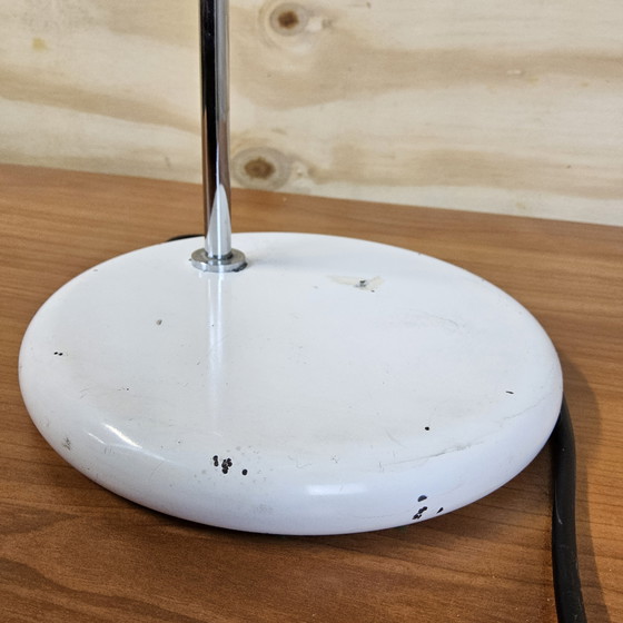 Image 1 of Lampada da tavolo industriale vintage cromata / lampada ad arco Anvia (anni '70) design olandese metà secolo lampada da tavolo