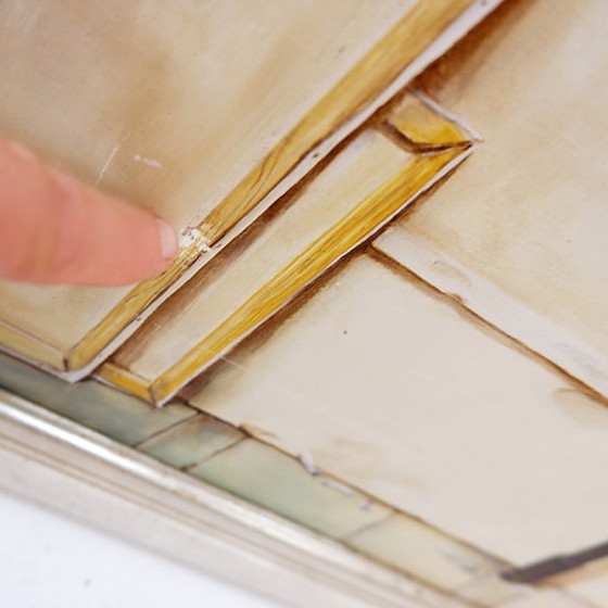 Image 1 of Surrealist oil painting on panel by Joseph Laureys (1944-2020)