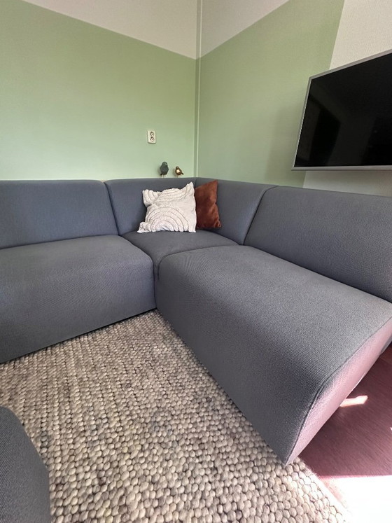 Steel Blue Corner Sofa with Ottoman by Bodilson – Textile (photo 3 of 5)