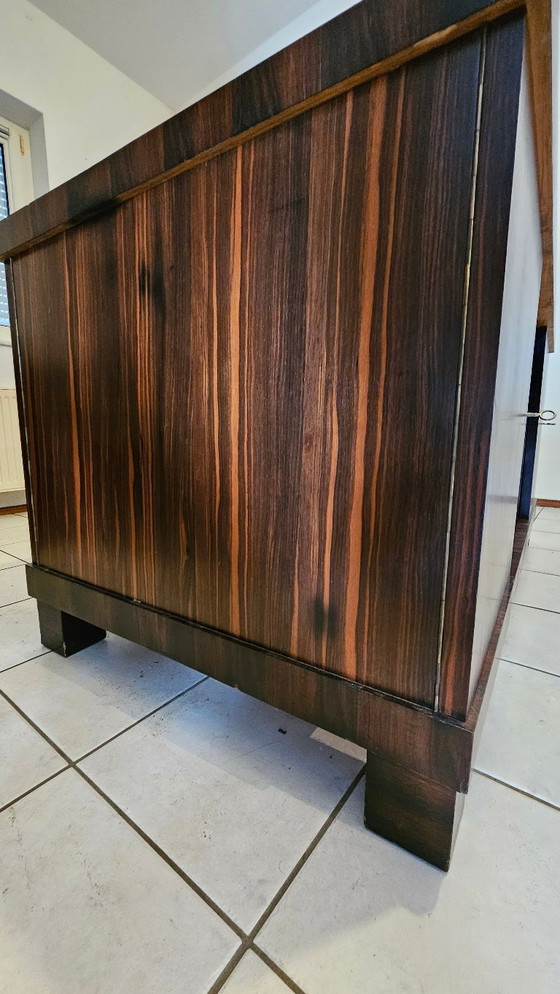 Image 1 of Scrivania Art Déco indipendente con sedia, ebano Makassar