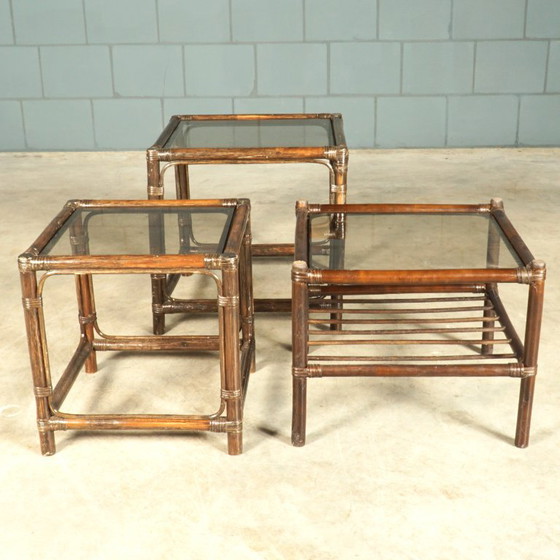 Set da salotto vintage in bambù – 6 sedie e 3 tavolini abbinati – anni '60 – Poltrone, Bamboo (photo 2 of 20)