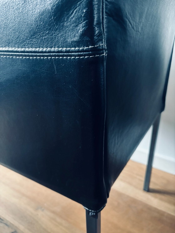 4x KFF Texas Sedie da pranzo – pelle nera con gambe in acciaio inossidabile – Metallo (photo 5 of 15)